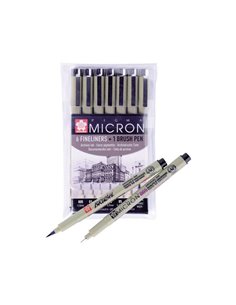 Sakura μαρκαδόροι σχεδίου Pigma Micron σετ 6+1(Pigma Brush) τεμ