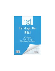 Next μπλοκ ημιλογαριθμικό 3κύκλων Α4 21x29,7εκ. 40φ.