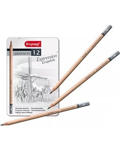 Talens bruynzeel σετ 12 μολύβια σχεδίου σε μεταλλική κασετίνα