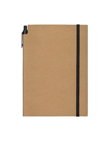 Next Promo μπλοκ ριγέ Α5 80 φύλλων με μαύρο λάστιχο και στυλό