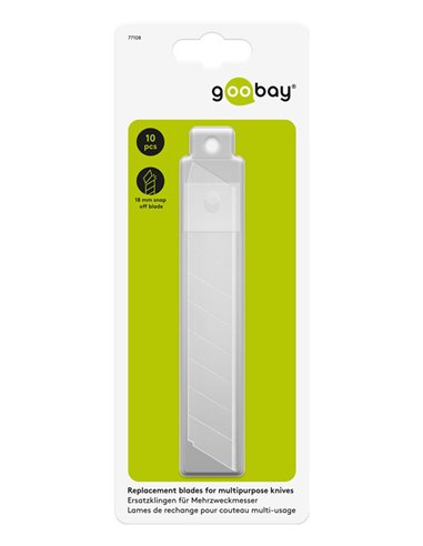 GOOBAY ανταλλακτικές λεπίδες για κοπίδι 77108, 18mm, 10τμχ