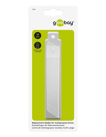 GOOBAY ανταλλακτικές λεπίδες για κοπίδι 77108, 18mm, 10τμχ