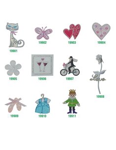 Αυτοκόλλητα υφασμάτινα "Τριαντάφυλλο" λευκό 3x8εκ.