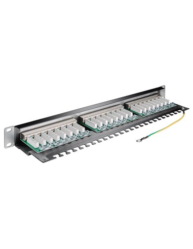 GOOBAY patch panel 93048 19"/1U, 24x ports, CAT 6 STP, μαύρo