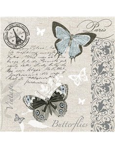 Χαρτοπετσέτες 20τεμ. 33x33εκ "πεταλούδα vintage" (SL_OG_041101)