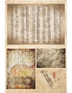 Χαρτί decoupage "Music notes" 32x48εκ.