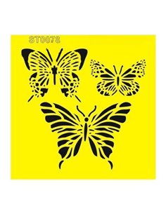 Στένσιλ πλαστικό "Πεταλούδες" 16x16εκ.  (ST0078)