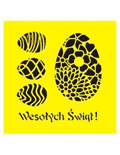 Στένσιλ πλαστικό "Πασχαλινά αβγά 1" 16x16εκ.  (ST0142B)