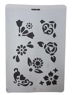 Στένσιλ απο πολυπροπυλένιο Α4 λουλούδια