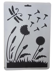 Στένσιλ απο πολυπροπυλένιο Α4 λουλούδι