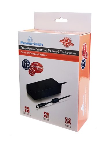 POWERTECH τροφοδοτικό laptop PT-119 για HP, 90W, 18.5V - 4.9A