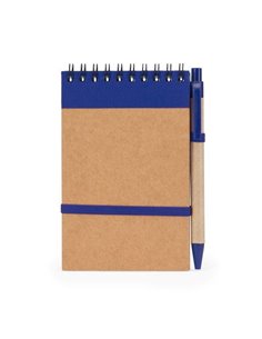 Σημειωματάριο σπιράλ Υ14,4x9,7εκ. κραφτ με μπλε και ασορτί στυλό 70 φυλλα