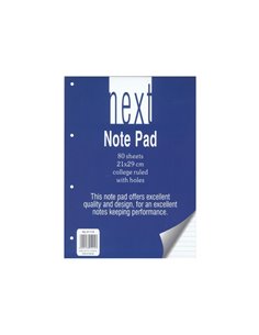 Next μπλοκ ριγέ με τρύπες 21x29εκ. 80φυλ.