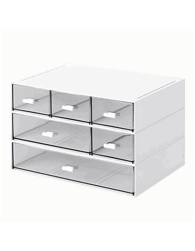 Organizer με 6 συρτάρια λευκό Y15x22,9x16,7εκ.