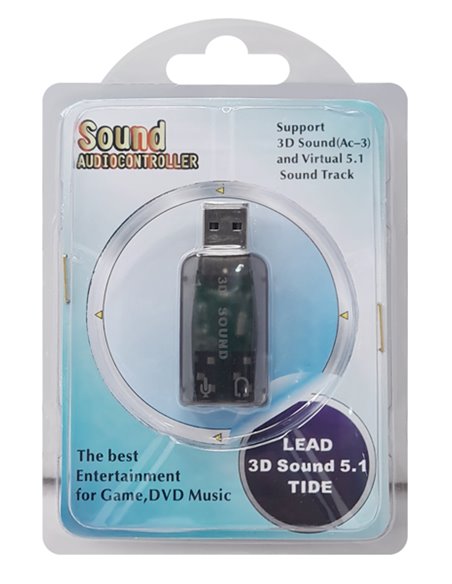 POWERTECH κάρτα ήχου USB CAB-U036, 5.1CH, έξοδος μικροφώνου & ακουστικού