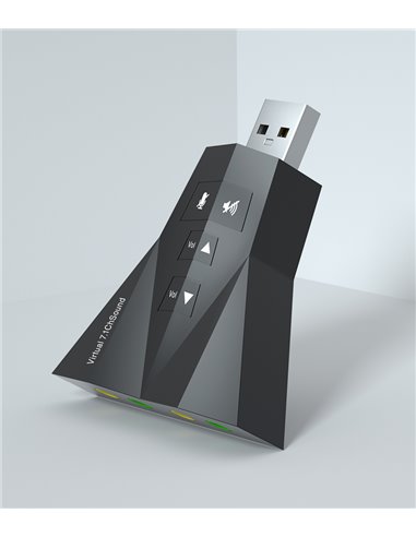 POWERTECH κάρτα ήχου USB CAB-U037, 7.1CH, έξοδος μικρόφωνου & ακουστικού