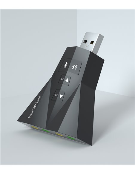 POWERTECH κάρτα ήχου USB CAB-U037, 7.1CH, έξοδος μικρόφωνου & ακουστικού