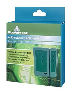 POWERTECH tester καλώδια δικτύου & τηλέφωνου CAB-N044 για RJ11/RJ12/RJ45