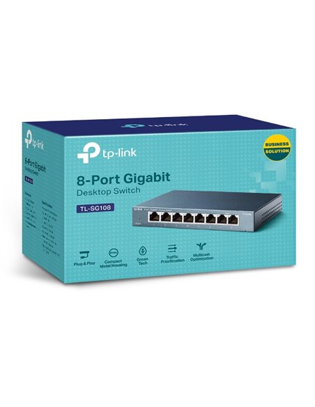 TP-LINK Desktop Switch TL-SG108 8 Θυρών, 10/100/1000Mbps, Ver. 6.0