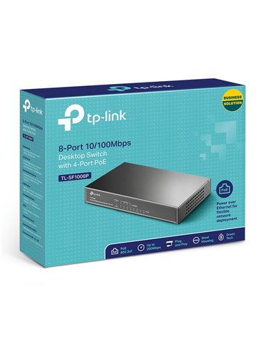 TP-LINK Desktop Switch TL-SF1008P 8 Θυρών, με 4-port POE, Ver. 6.0
