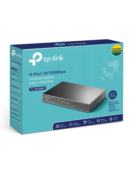 TP-LINK Desktop Switch TL-SF1008P 8 Θυρών, με 4-port POE, Ver. 6.0