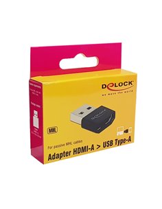 DELOCK αντάπτορας USB σε HDMI-A θηλυκό 65680, μαύρος