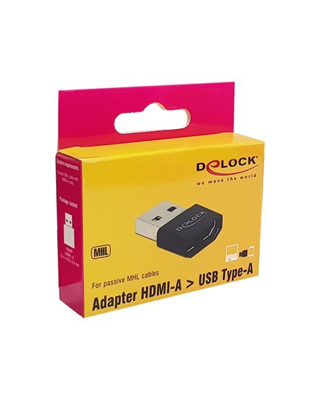 DELOCK αντάπτορας USB σε HDMI-A θηλυκό 65680, μαύρος