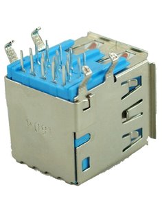 USB 3.0 Connector A TYPE, Double, Silver