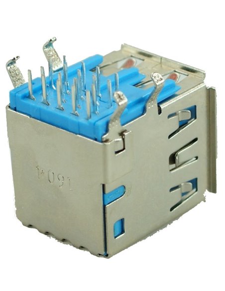 USB 3.0 Connector A TYPE, Double, Silver