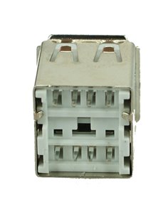 USB 2.0 Connector Double, down, Silver/White