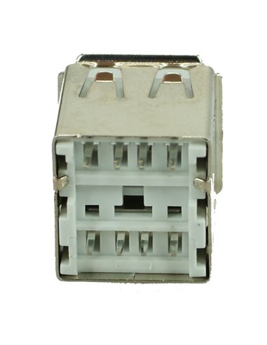 USB 2.0 Connector Double, down, Silver/White