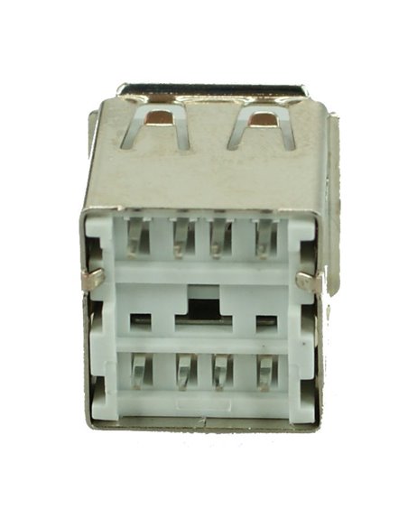 USB 2.0 Connector Double, down, Silver/White