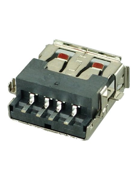 USB 2.0 Connector A TYPE, down MID Solder, Silver/Black