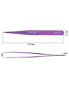 BEST Τσιμπίδα BST-10C, Stainless Steel, ESD, Ίσια