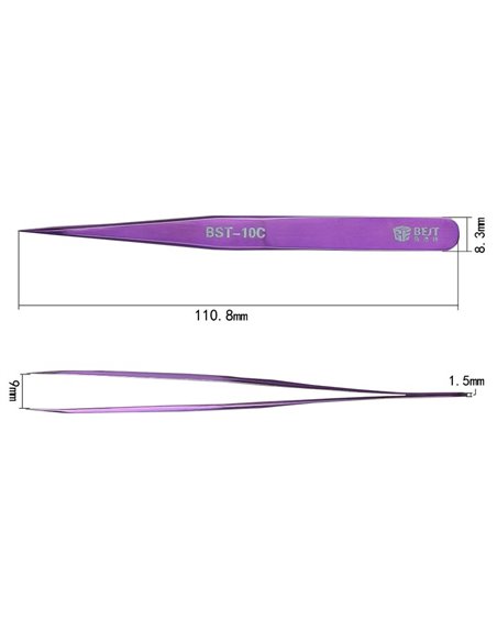 BEST Τσιμπίδα BST-10C, Stainless Steel, ESD, Ίσια