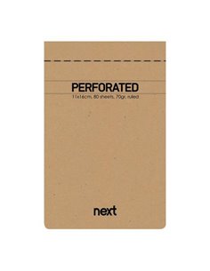 Next μπλοκ σημειώσεων perforated λευκό 11x16,5εκ., 80φ., 70γρ.