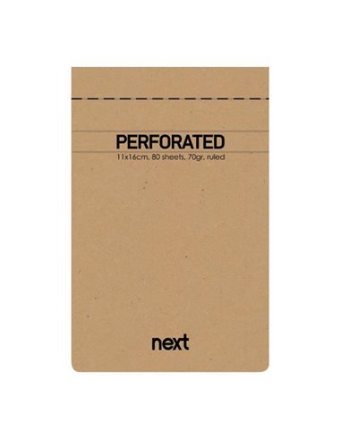 Next μπλοκ σημειώσεων perforated λευκό 11x16,5εκ., 80φ., 70γρ.