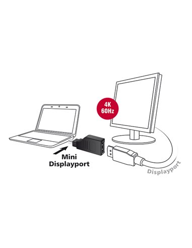 DELOCK αντάπτορας mini DisplayPort σε DisplayPort 65626, 4K, 90°