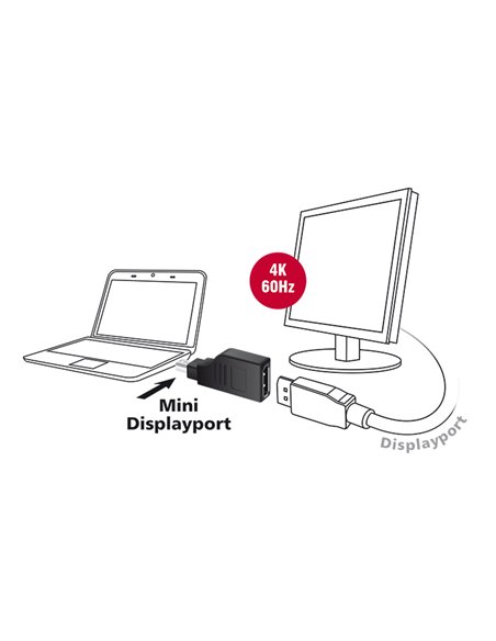 DELOCK αντάπτορας mini DisplayPort σε DisplayPort 65626, 4K, 90°