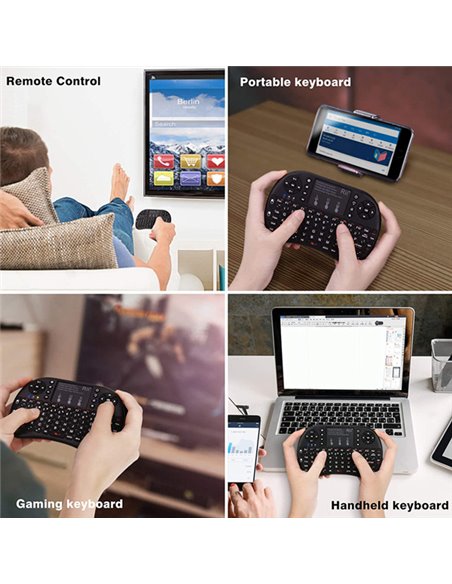 RIITEK ασύρματο πληκτρολόγιο Mini i8+ με touchpad, backlit, 2.4GHz