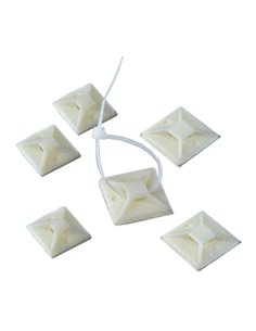 POWERTECH αυτοκόλλητη βάση δεματικών TIES-004, 30x30mm, 50τμχ, λευκό
