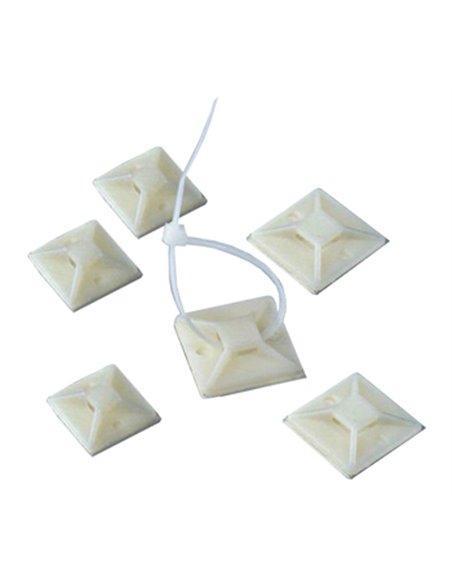 POWERTECH αυτοκόλλητη βάση δεματικών TIES-004, 30x30mm, 50τμχ, λευκό