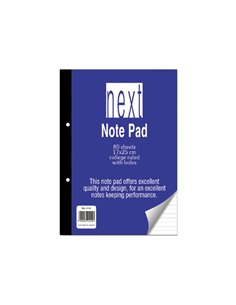 Next μπλοκ ριγέ κολλητό με τρύπες 17x25εκ. 80φυλ.