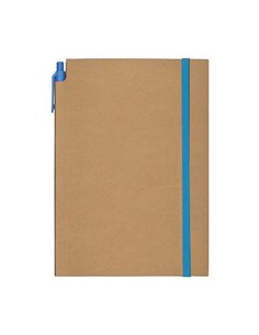 Next Promo μπλοκ ριγέ Α5 80 φύλλων με μπλε λάστιχο και στυλό