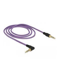 DELOCK καλώδιο Jack stereo σε Jack stereo 4pin 3.5mm, 90°, μωβ, 1m