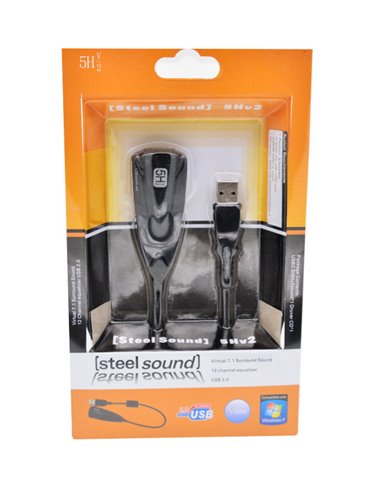 POWERTECH USB κάρτα ήχου SLOT-021, 5Hv2, Virtual 7.1 channels