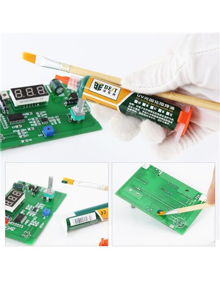BEST PCB Repairing UV Solder mask ink BST-UVH900, 10cc, πράσινο