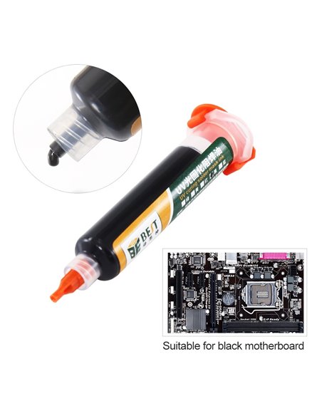 BEST PCB Repairing UV Solder mask ink BST-UVH900, 10cc, μαύρο