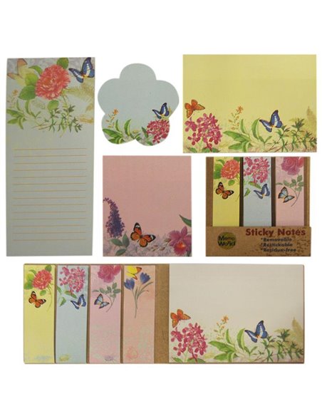 Αυτοκόλλητα χαρτάκια σημειώσεων πεταλούδες 6 σχέδια