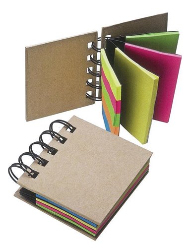 Μπλοκ σπιράλ με αυτοκόλ. χαρτάκια - σελιδοδείκτες 7x7.5εκ.